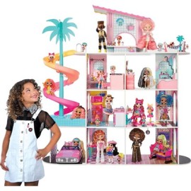 خانه 360 درجه چوبی عروسک های LOL OMG با 85 سوپرایز_اسباب بازی لوازم خانگی